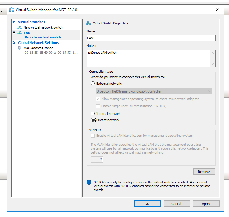 Virtual switch config 2