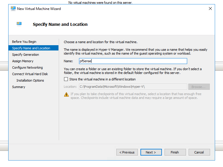 Virtual machine config 1